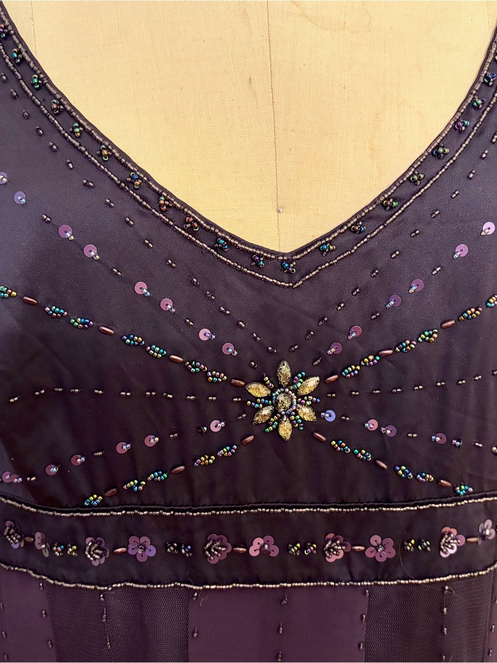 Per Una Beaded Dress Flapper Style Sz 20 UK - 18 US New With Tags Purple Holiday